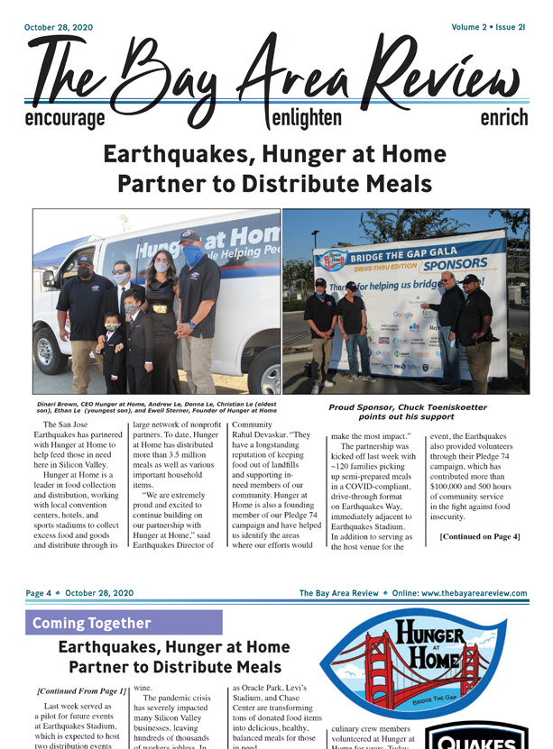 10_28_20-HH-Earthquakes, Hunger at Home Partner to Distribute Meals- Bay Area Review